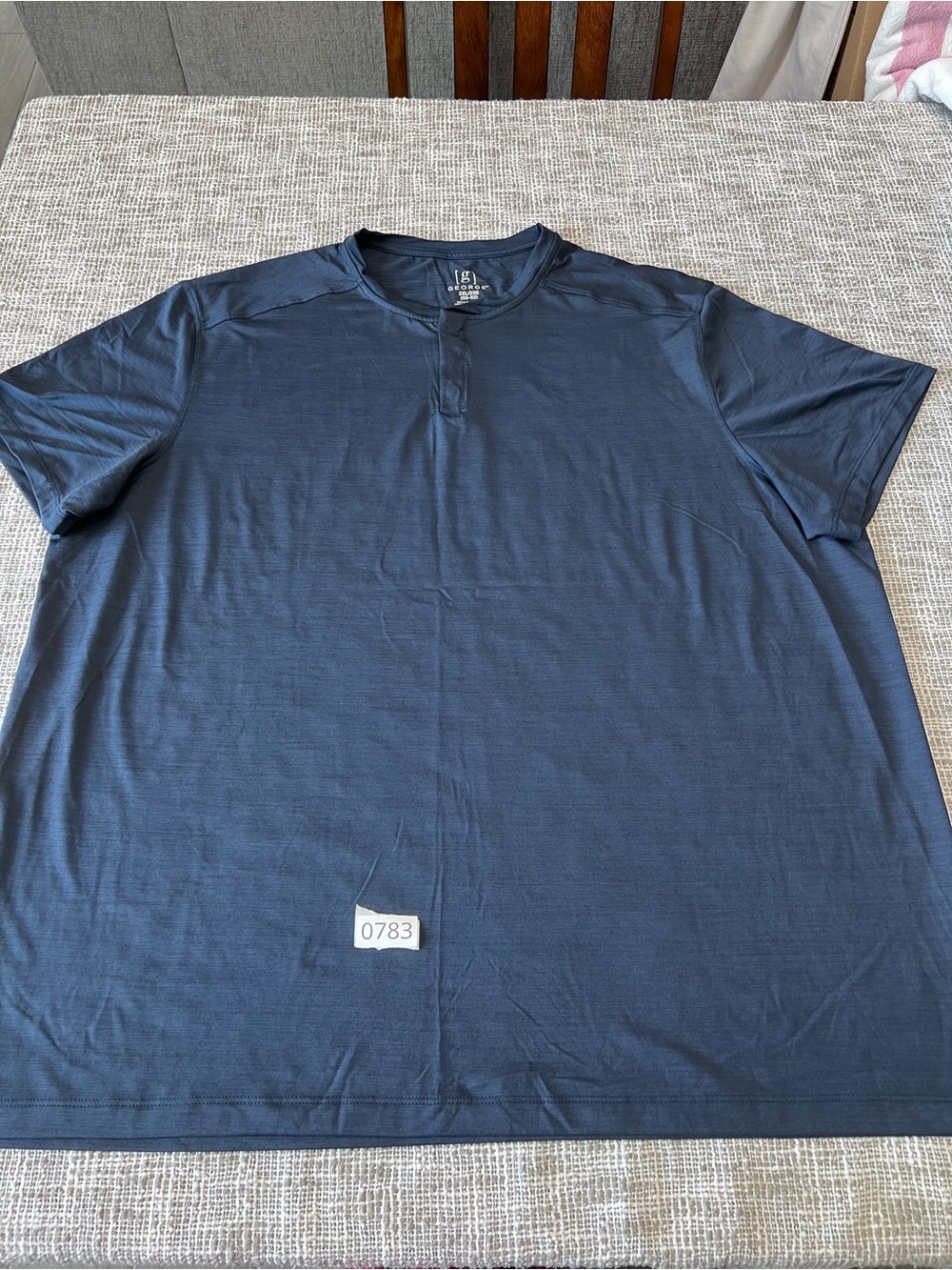 George Men's Navy Short Sleeve Henley Tee